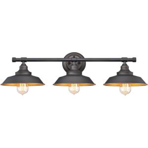 Westinghouse 6133000 Iron Hill Vintage-Style Three Light LED Indoor Wall Fixture, Oil Rubbed Bronze Finish with Highlights(Oil-Rubbed Bronze)