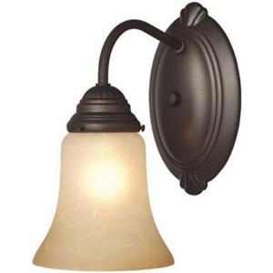 Westinghouse 6223800 Trinity II One-Light Interior Wall Fixture, Oil Rubbed Bronze Finish with Aged Alabaster Glass , Beige(1-Light Wall Sconce)