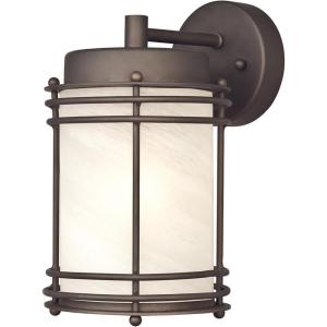 Westinghouse 6230700 Parksville One-Light Outdoor Wall Lantern, Oil Rubbed Bronze Finish with White Alabaster Glass