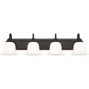 Westinghouse 6301900 Harwell Brushed Nickel Four-Light Indoor Wall Fixture(Amber Bronze)