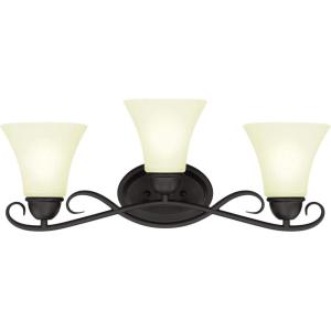 Westinghouse 6306500 Dunmore Two-Light Indoor Semi-Flush, Oil Rubbed Bronze Finish with Frosted Glass, 2, White,Black(Vanity (3-light))