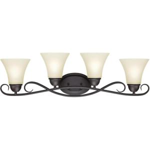 Westinghouse 6306500 Dunmore Two-Light Indoor Semi-Flush, Oil Rubbed Bronze Finish with Frosted Glass, 2, White,Black(Vanity (4-light))