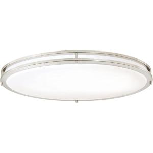Westinghouse 6307800 32-1/2 inch Oval Energy Star Led Indoor Flush Mount Ceiling Fixture, Brushed Nickel Finish with White Acrylic Shade
