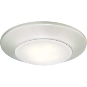 Westinghouse 6321900 Small LED Indoor/Outdoor Dimmable Surface Mount Wet Location, Brushed Nickel Finish with Frosted Lens, No Size(Brushed Nickel)