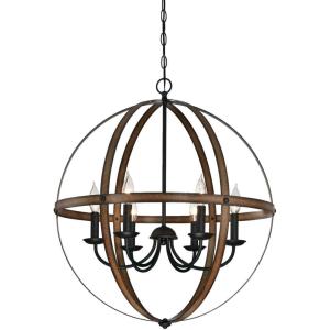 Westinghouse 6328300 Stella Mira Six-Light Indoor Chandelier, Brushed Nickel Finish, 6(Barnwood and Oil Rubbed Bronze)