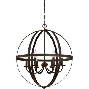 Westinghouse 6328300 Stella Mira Six-Light Indoor Chandelier, Brushed Nickel Finish, 6(Oil Rubbed Bronze with Highlights)