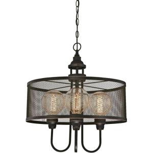 Westinghouse 6332900 Walter Four-Light Indoor Chandelier, Oil Rubbed Bronze Finish with Highlights and Mesh Shade