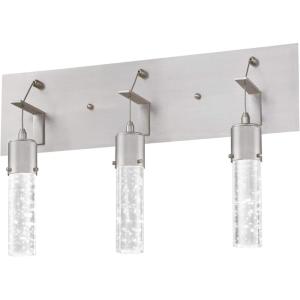Westinghouse 6372100 Cava Three-Light, 22-Watt LED Indoor Bathroom Vanity Light Fixture, Brushed Nickel Finish with Bubble Glass