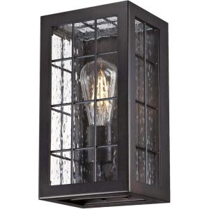 Westinghouse 6580100 Wrightsville Vintage One-Light Outdoor Wall Light Sconce Oil Rubbed Bronze Finish, Clear Raindrop Glass