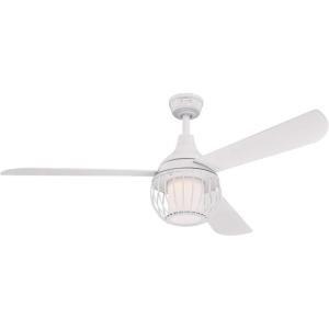 Westinghouse 7220700 Graham 52-Inch White Indoor, Dimmable LED Light Kit with Opal Frosted Glass, Remote Control Included Ceiling Fan