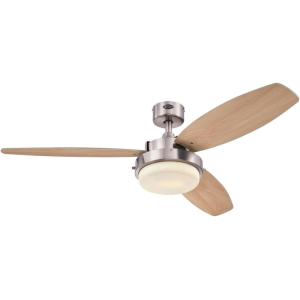 Westinghouse 7221600 Alloy Ceiling Fan, 42 Inch(Brushed Nickel w/ Beech Blades)