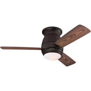 Westinghouse 74004B00 Contemporary Halley, Smart WiFi Ceiling Fan Compatible with Amazon Alexa and Google Home with LED Light, Indoor/Outdoor, 44 Inch, Black-Bronze Finish, Frosted Opal Glass(Black-Bronze)