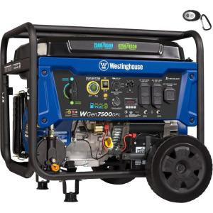 Westinghouse 7500 Peak Watt EFI Dual Fuel Home Backup Portable Generator, Remote Electric Start, Transfer Switch Ready, Gas and Propane Powered, CO Sensor, CARB Compliant(9500 Watts – Dual Fuel – CO Sensor)