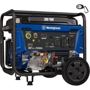 Westinghouse 7500 Peak Watt EFI Dual Fuel Home Backup Portable Generator, Remote Electric Start, Transfer Switch Ready, Gas and Propane Powered, CO Sensor, CARB Compliant(9500 Watts – Gas Only – CO Sensor)