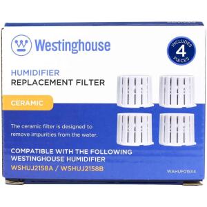 Westinghouse Ceramic Ball Filter Set for Westinghouse Humidifiers WSHUJ2158B & WSHUJ2158A (4 Pack) – Features Honeycomb Filtration System to Maintain Clean and Breathable Air