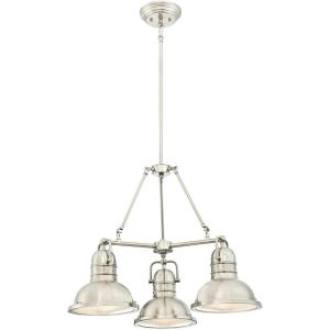Westinghouse Lighting 6333900 Boswell Three-Light Indoor Chandelier, Brushed Nickel Finish with Prismatic Lens(Brushed Nickel)