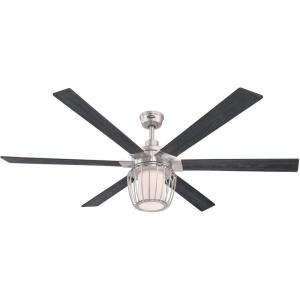 Westinghouse Lighting 7225000 WILLA Ceiling Fan with Light and Remote Control, 60 Inch, Brushed Nickel