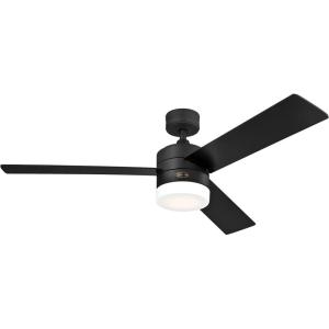 Westinghouse Lighting 74006A00 Modern Alta Vista Works with Alexa Smart WiFi Ceiling Fan with LED Light, Remote Control 52 Inch Matte Black Finish, Opal Frosted Glass, A Certified for Humans Device(Matte Black)