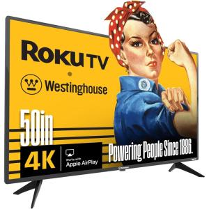 Westinghouse Roku TV – 43 Inch Smart TV, 4K UHD Television with Wi-Fi Connectivity and Mobile App, Flat Screen, Bluetooth, Compatible with Apple AirPlay, Alexa and Google Assistant(50 Inch)