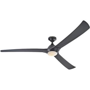 Westinghouse Techno II 72-Inch Indoor DC Motor Ceiling Fan with Dimmable LED Light Kit, Black(Black)