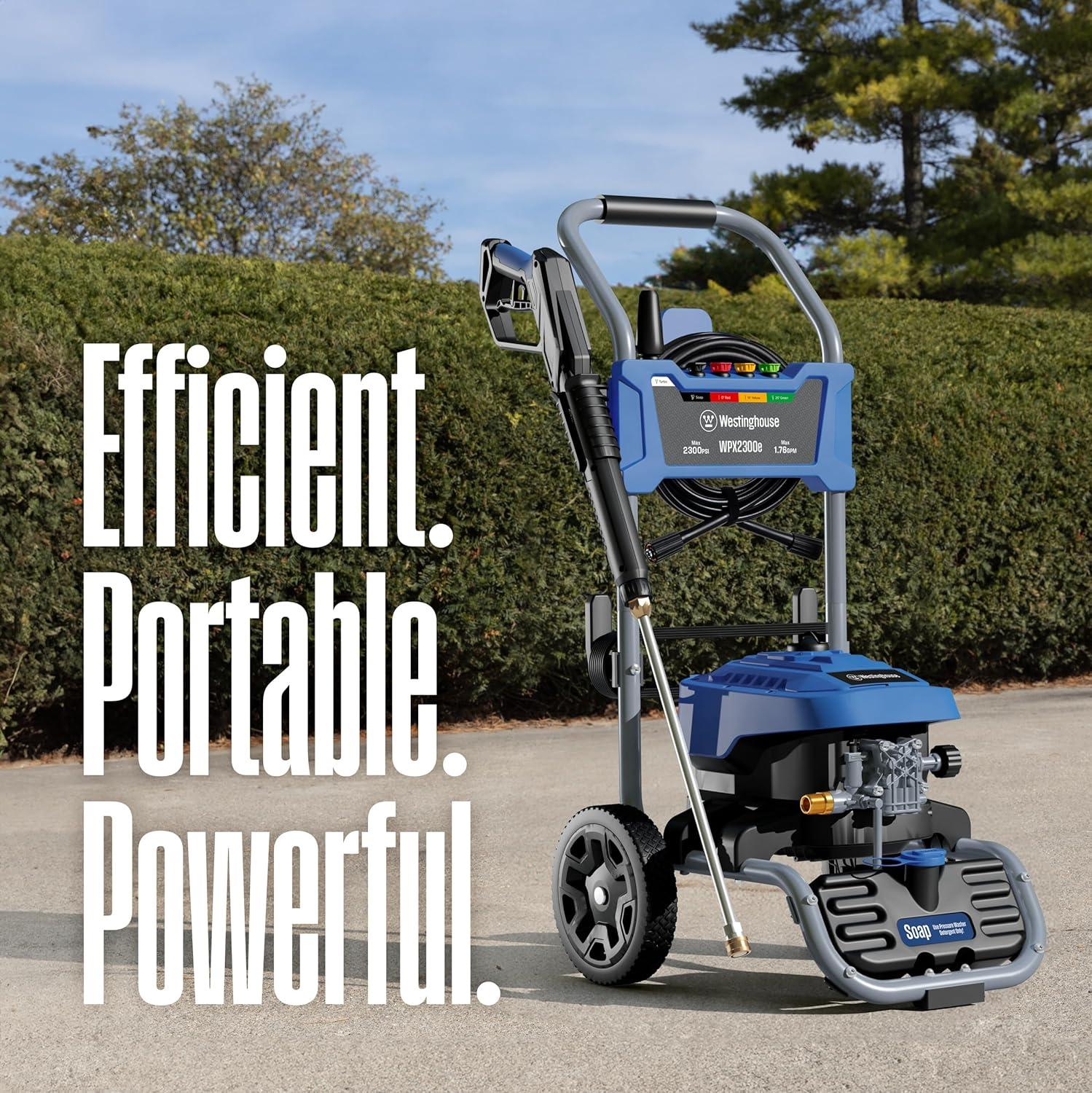 image:imageWestinghouse WPX2300e Electric Pressure Washer 2300 Max PSI and 176 Max GPM Induction Motor Onboard Soap Tank Spray Gun and Wand 5 Nozzle Set for CarsFencesDrivewaysHomesPatiosFurniture2300 Max PSI