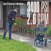 Westinghouse WPX3400 Gas Pressure Washer, 3400 PSI and 2.6 Max GPM, Onboard Soap Tank, Spray Gun and Wand, 5 Nozzle Set, for Cars/Fences/Driveways/Homes/Patios/Furniture(3400 Max PSI)
