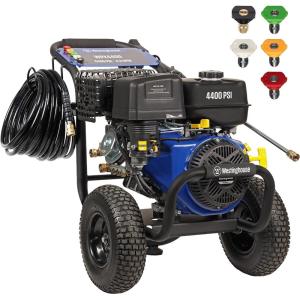 Westinghouse WPX3800 Gas Pressure Washer, 3800 PSI and 3.6 Max GPM, Onboard Soap Tank, Spray Gun and Wand, 5 Nozzle Set, for Cars/Fences/Driveways/Homes/Patios/Furniture, Black(4400 Max PSI)