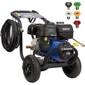 Westinghouse WPX3800 Gas Pressure Washer, 3800 PSI and 3.6 Max GPM, Onboard Soap Tank, Spray Gun and Wand, 5 Nozzle Set, for Cars/Fences/Driveways/Homes/Patios/Furniture, Black(3800 Max PSI)