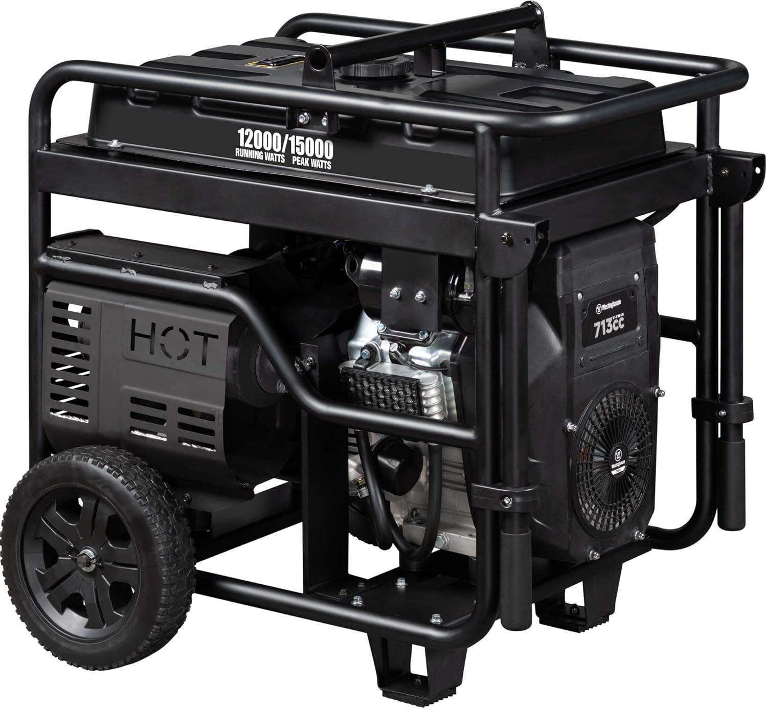 image:imageWestinghouse 15000 Peak Watt Home Backup Portable Generator Remote Electric Start with Auto Choke Transfer Switch Ready 30A amp 50 Outlets Gas Powered