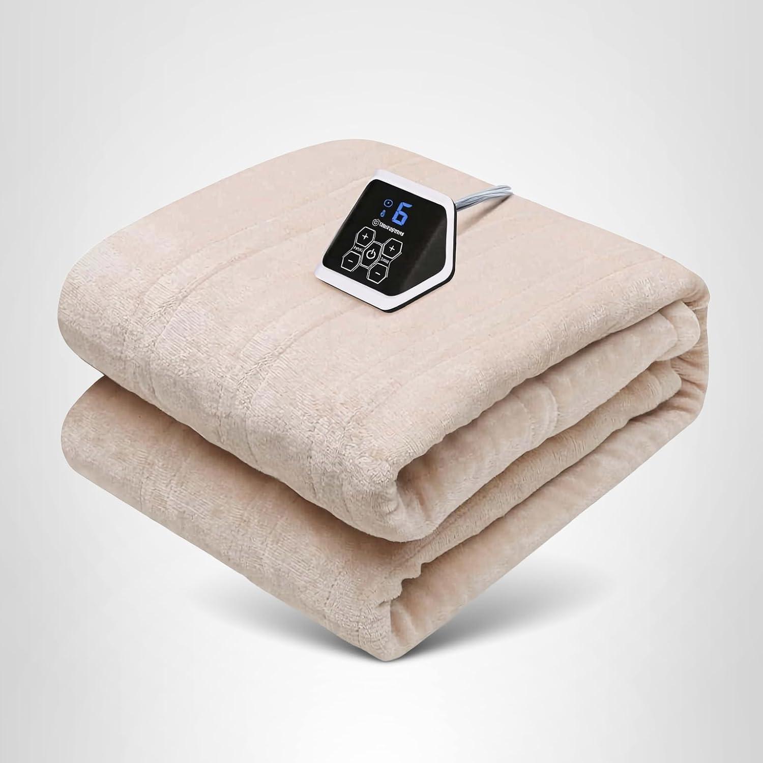 image:imageWestinghouse Heated Blanket Queen Size Electric Heating Blanket with 10 Heating Levels 112 Hours Auto Shut Off Fast Heating Warming Blanket Machine Washable Queen84x90 InchesLight GreyBeige
