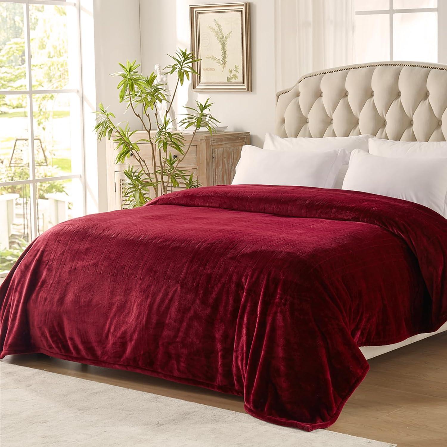 image:imageWestinghouse Heated Blanket Queen Size Electric Heating Blanket with 10 Heating Levels 112 Hours Auto Shut Off Fast Heating Warming Blanket Machine Washable Queen84x90 InchesLight GreyWine Red