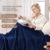 Westinghouse Heated Blanket Queen Size, Electric Heating Blanket with 10 Heating Levels, 1-12 Hours Auto Shut Off, Fast Heating Warming Blanket, Machine Washable (Queen,84×90 Inches,Light Grey)(Navy Blue)