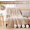 Westinghouse Heated Blanket Queen Size, Electric Heating Blanket with 10 Heating Levels, 1-12 Hours Auto Shut Off, Fast Heating Warming Blanket, Machine Washable (Queen,84×90 Inches,Light Grey)(Beige)