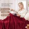 Westinghouse Heated Blanket Queen Size, Electric Heating Blanket with 10 Heating Levels, 1-12 Hours Auto Shut Off, Fast Heating Warming Blanket, Machine Washable (Queen,84×90 Inches,Light Grey)(Wine Red)