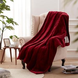 Westinghouse Heated Blanket Queen Size, Electric Heating Blanket with 10 Heating Levels, 1-12 Hours Auto Shut Off, Fast Heating Warming Blanket, Machine Washable (Queen,84×90 Inches,Light Grey)(Wine Red)