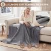 Westinghouse Heated Blanket Queen Size, Soft Flannel to Sherpa Electric Blanket with 10 Heating Levels, 12 Hours Auto Off, Fast Heating Blanket, Machine Washable, 84×90 Inch, Charcoal(Light Grey)