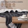 Westinghouse Heated Blanket Queen Size, Soft Flannel to Sherpa Electric Blanket with 10 Heating Levels, 12 Hours Auto Off, Fast Heating Blanket, Machine Washable, 84×90 Inch, Charcoal(Charcoal)
