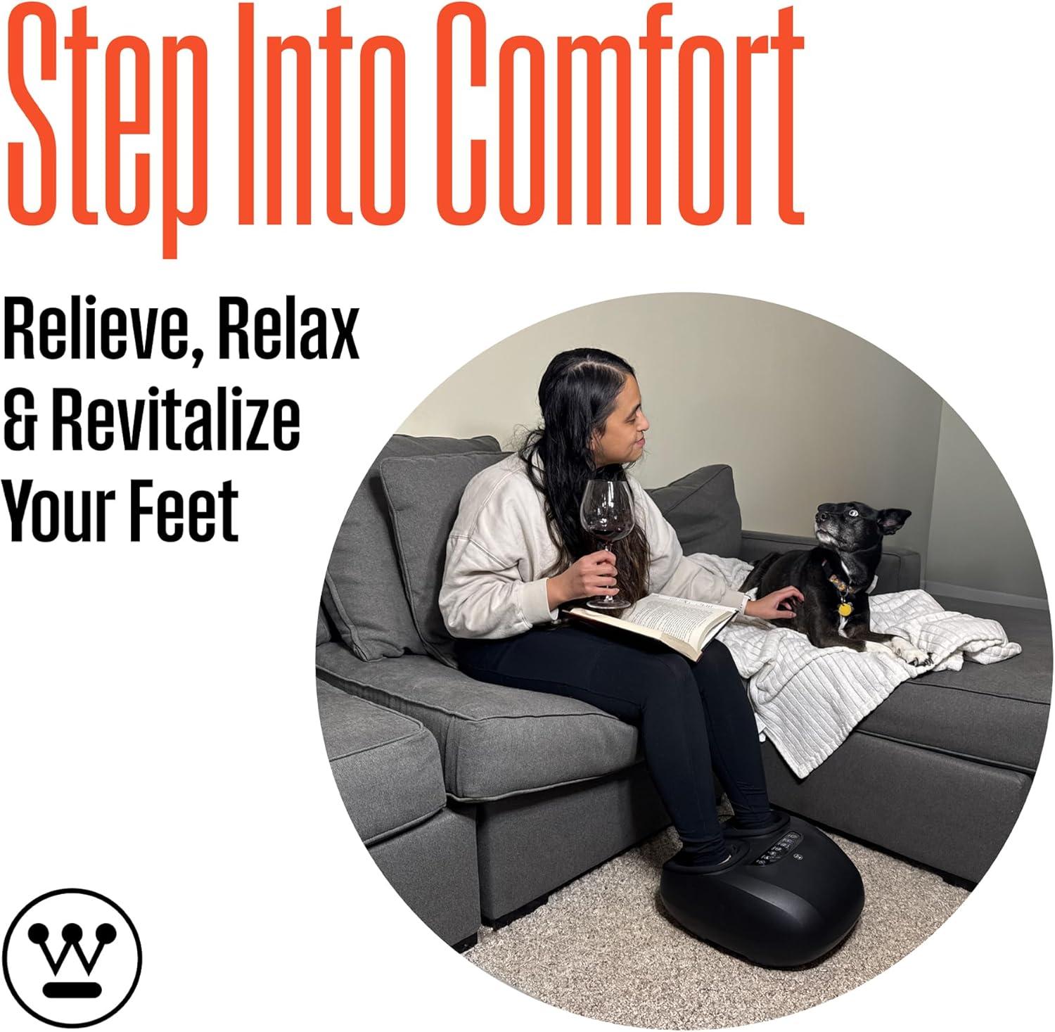 image:imageWestinghouse Foot Massager with Heat amp Compression Adjustable Heat amp Intensity Levels Shiatsu Kneading Vibration amp Heel Scraping Heated Electric Foot Massager for Dynamic Spa Like Massage