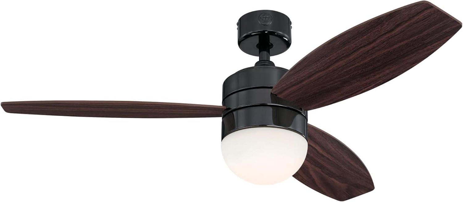 image:imageWestinghouse Lighting 7305200 Drake Modern LED Ceiling Fan with Light and Remote 48 Inch Gun Metal Finish Opal Frosted Glass