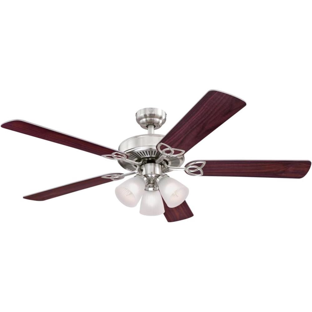 image:imageWestinghouse 7237100 Vintage Indoor Ceiling Fan with Light 52 Inch Brushed NickelBrushed Nickel