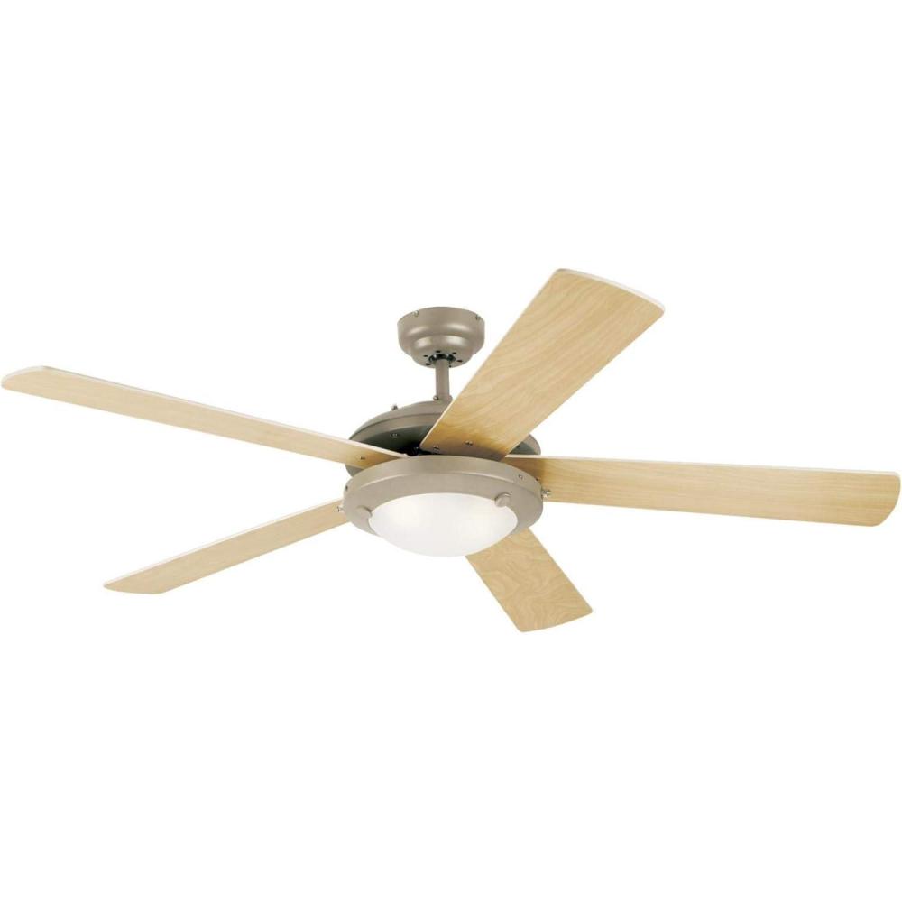 image:imageWestinghouse 7307200 Comet Transitional Dimmable LED Ceiling Fan with Light 52 Inch Espresso Finish Frosted GlassLight Maple