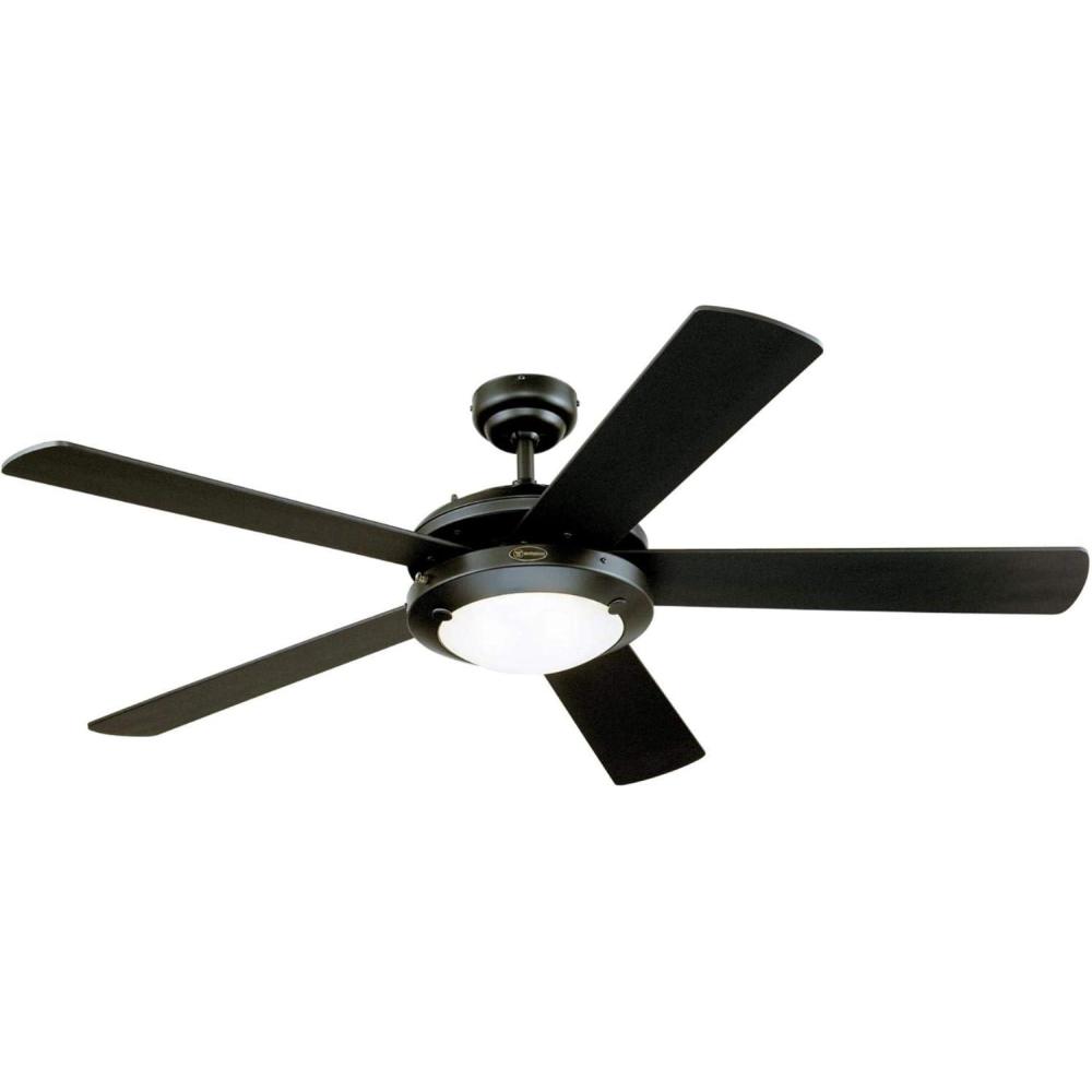 image:imageWestinghouse 7307200 Comet Transitional Dimmable LED Ceiling Fan with Light 52 Inch Espresso Finish Frosted GlassMatte Black