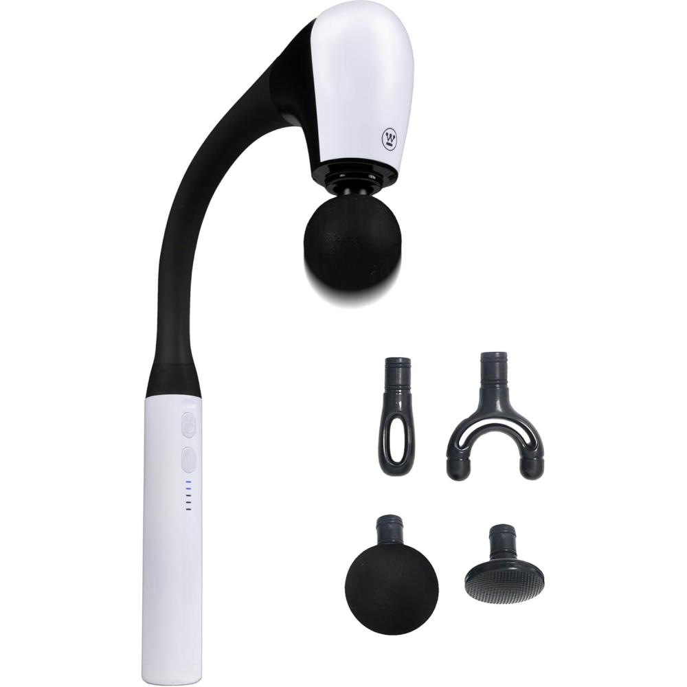 image:imageWestinghouse Long Handle Curved Massage Gun for Neck amp Shoulder Pain Rechargeable Up to 5 Hours of Battery 4 Head Attachments 5 Percussion Massage Speed Levels Deep Tissue Self Massager