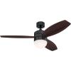 Westinghouse Lighting 7305200 Drake, Modern LED Ceiling Fan with Light and Remote, 48 Inch, Gun Metal Finish, Opal Frosted Glass