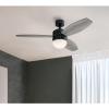 Westinghouse Lighting 7305200 Drake, Modern LED Ceiling Fan with Light and Remote, 48 Inch, Gun Metal Finish, Opal Frosted Glass
