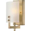 Westinghouse 6128300 Enzo James Contemporary One Light Wall Fixture, Brushed Brass Finish, Frosted Glass(Champagne Brass)