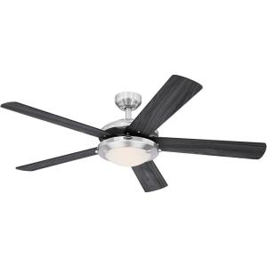 Westinghouse 7307200 Comet, Transitional Dimmable LED Ceiling Fan with Light, 52 Inch, Espresso Finish, Frosted Glass(Charcoal)