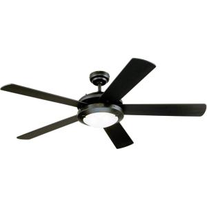 Westinghouse 7307200 Comet, Transitional Dimmable LED Ceiling Fan with Light, 52 Inch, Espresso Finish, Frosted Glass(Matte Black)