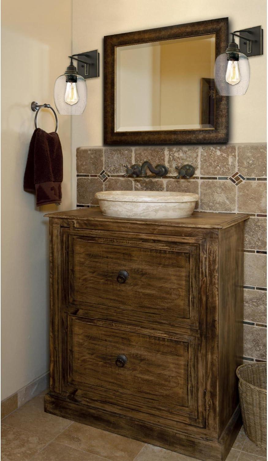 image:imageWestinghouse 6333200 Eldon OneLight Indoor Wall Fixture Oil Rubbed Bronze Finish with Highlights and Clear Seeded Glass