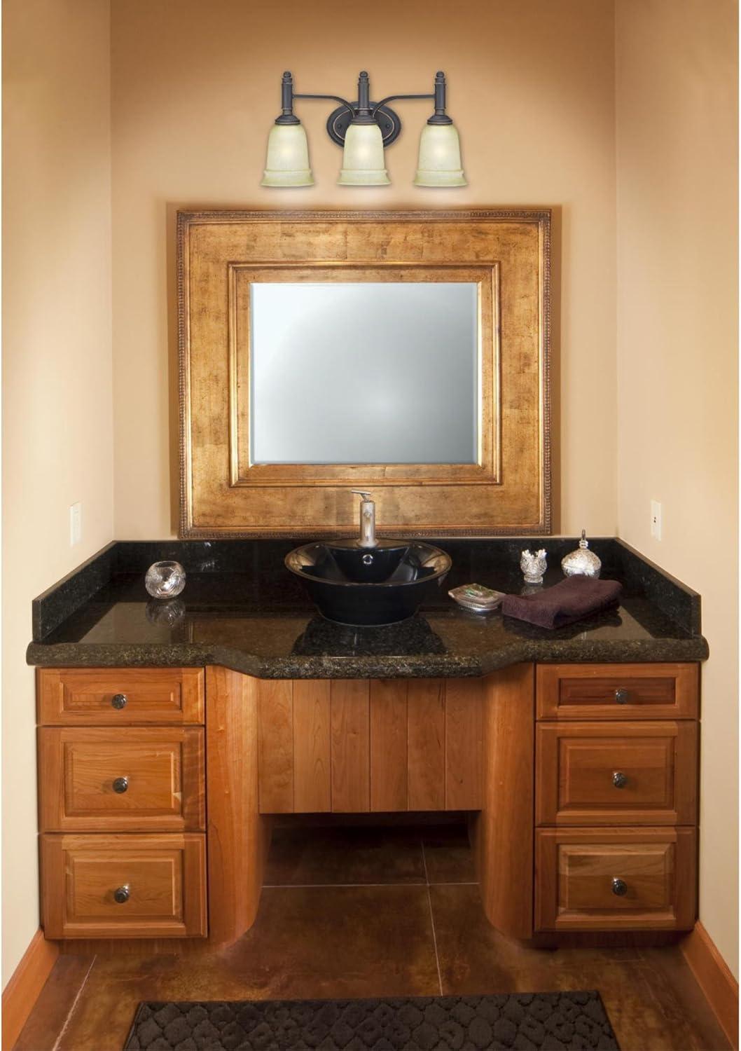 image:imageWestinghouse 6342800 Montrose ThreeLight Indoor Wall Fixture Oil Rubbed Bronze Finish with Highlights and Mocha Scavo Glass